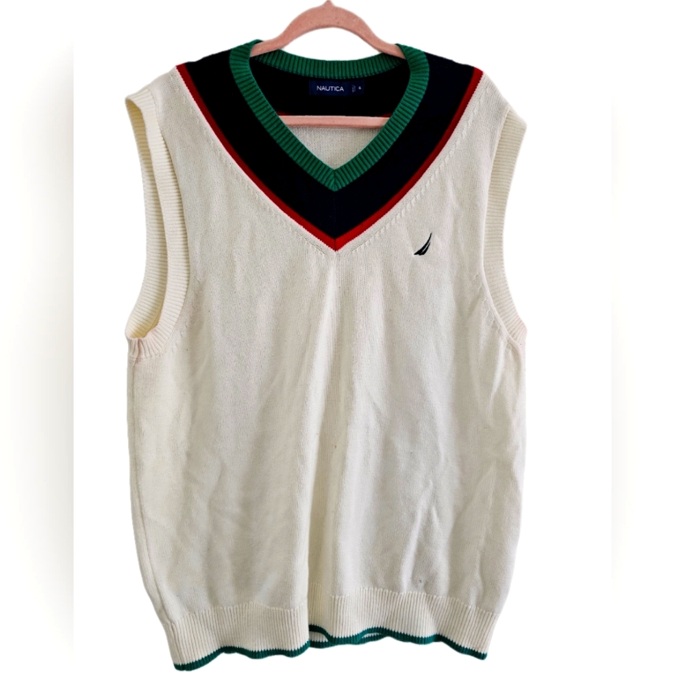 White Nautica Sweater Vest Men's